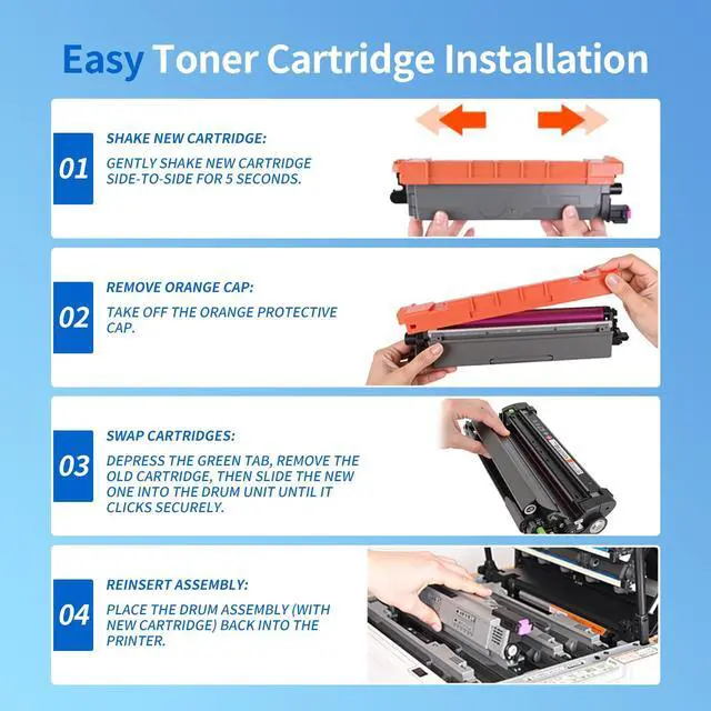 Alt view image 5 of 7 - TN229XXL Super High Yield Compatible Toner Cartridge Replacement for Brother TN-229 TN229 TN229XL TN-229XXL (Print up to 4,500 Pages per Black, up to 4,000 Pages per Cyan/Magenta/Yellow)