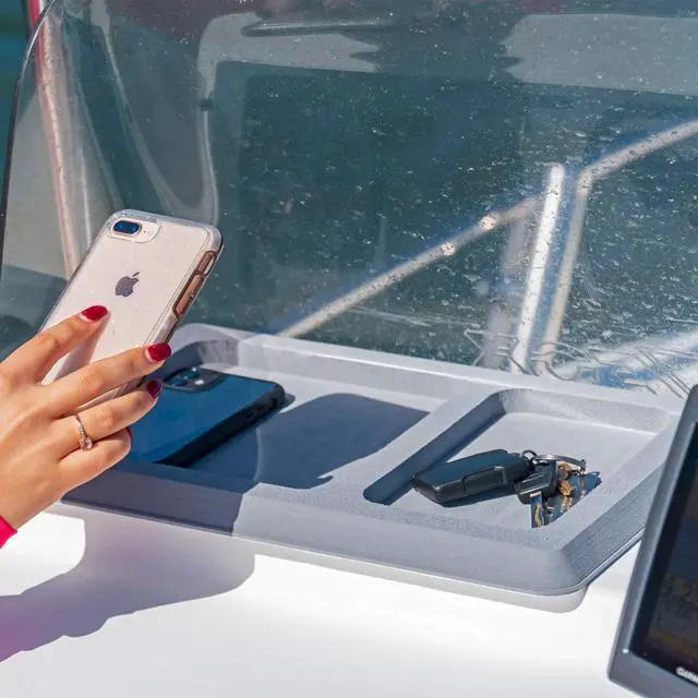 Alt view image 6 of 6 - SeaDek Foam Cell Phone Holder for Boats | Cell Phone Boat Dash Accessory | Perfect for Fishing Boat Center Consoles | 3M Adhesive Backing Boat Accessories