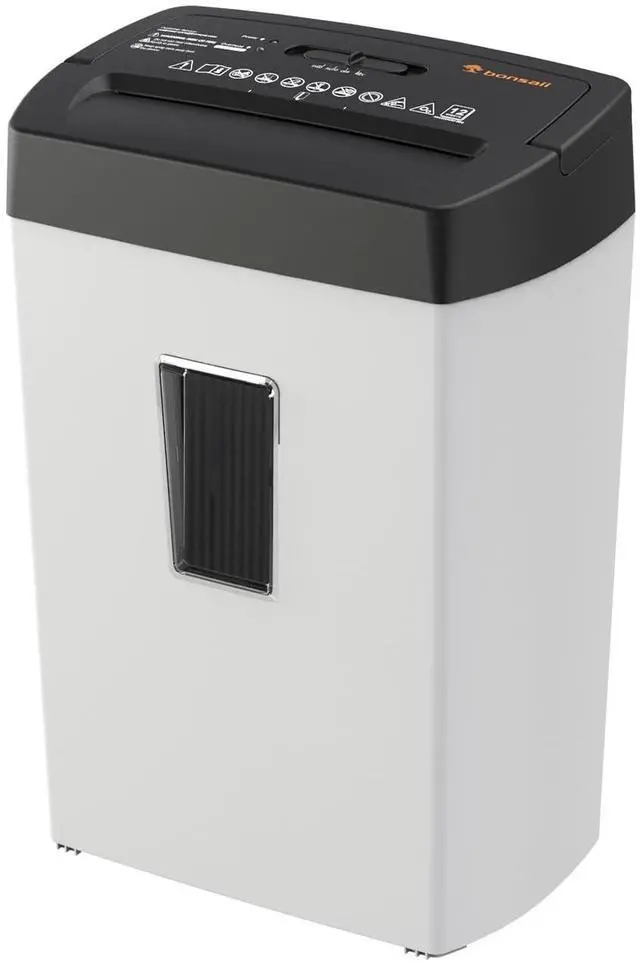 Main image of Heavy-Duty Shredder, Up to 12 Sheets, P-4 high Security, Credit Cards, Mail, & Staples, 5.5-Gallon bin with a Transparent Window, Suitable for Heavy-Duty use in Home Offices, White & Black