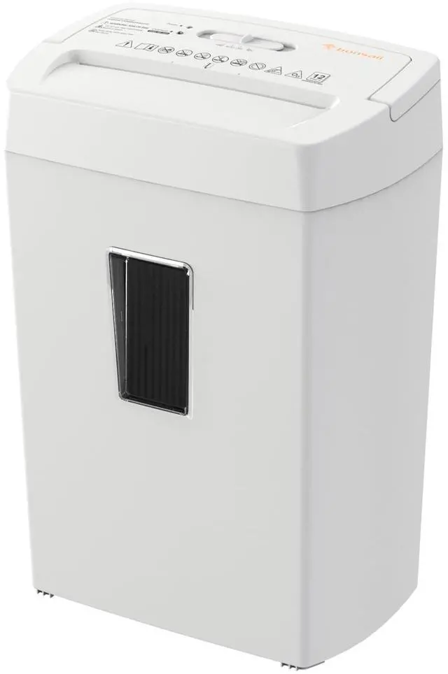 Main image of Heavy-Duty Cross-Cut Shredder, Handles up to 12 Sheets at Once, Providing P-4 high Security, Credit Cards, Mail & taples, 5.5-Gallon bin with a Transparent Window, Use in Home Offices, White