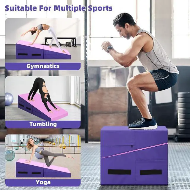 Alt view image 6 of 7 - Gymnastics Mat Incline Tumbling MatsIndoor/Outdoor Folding Cheese Wedge Mat with Non-Slip Surface & Handles for Kids Girls Home Training Exercise