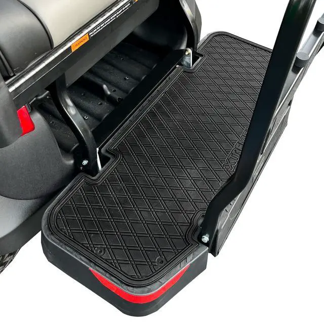 Alt view image 2 of 7 - Rubber Rear Step Floor Mat for Golf Cart Rear Seat Kit Step-All Black | Fits DoubleTake Max5 & Max6 Rear Seat Kits, Double Diamond Mat, 38" x 14.9"