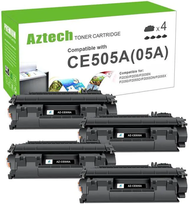 Main image of 05A CE505A Toner Cartridge Black for HP P2035 P2055dn P2030 Printer 4 Pack | Compatible for HP LaserJet P2035 P2035N P2055DN 2055DN 2035N P2050 P2030 P2055D P2055X 2055D 2055X Printer Ink