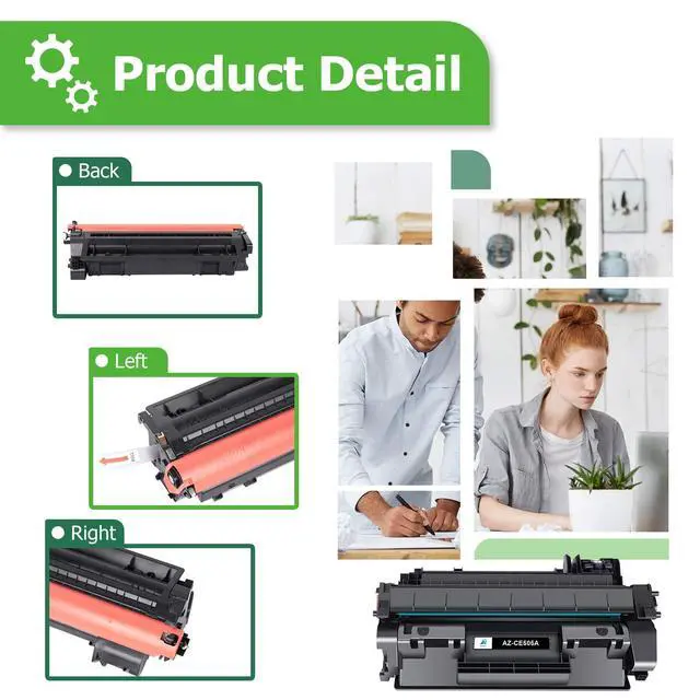 Alt view image 4 of 7 - 05A CE505A Toner Cartridge Black for HP P2035 P2055dn P2030 Printer 4 Pack | Compatible for HP LaserJet P2035 P2035N P2055DN 2055DN 2035N P2050 P2030 P2055D P2055X 2055D 2055X Printer Ink