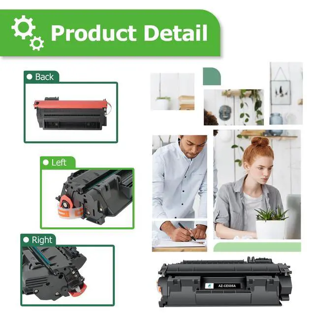 Alt view image 5 of 7 - 05A CE505A Toner Cartridge Black for HP P2035 P2055dn P2030 Printer 4 Pack | Compatible for HP LaserJet P2035 P2035N P2055DN 2055DN 2035N P2050 P2030 P2055D P2055X 2055D 2055X Printer Ink