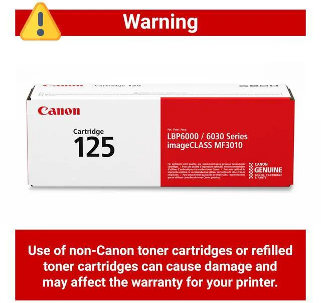 Alt view image 4 of 6 - Genuine 125 Black Toner Cartridge Compatible with MF3010, MF3010 VP, LBP6000, LBP6030w