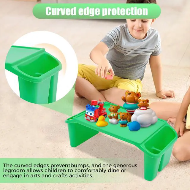 Alt view image 4 of 7 - 12 Pcs Kids Lap Desk Tray, Kindergarten Children's Tray with Side Pockets, Portable Lap Bed Table, Student Lap Desk, Plastic Breakfast Laptop Trays for Writing Eating Game Classroom Snacks Boy Girl