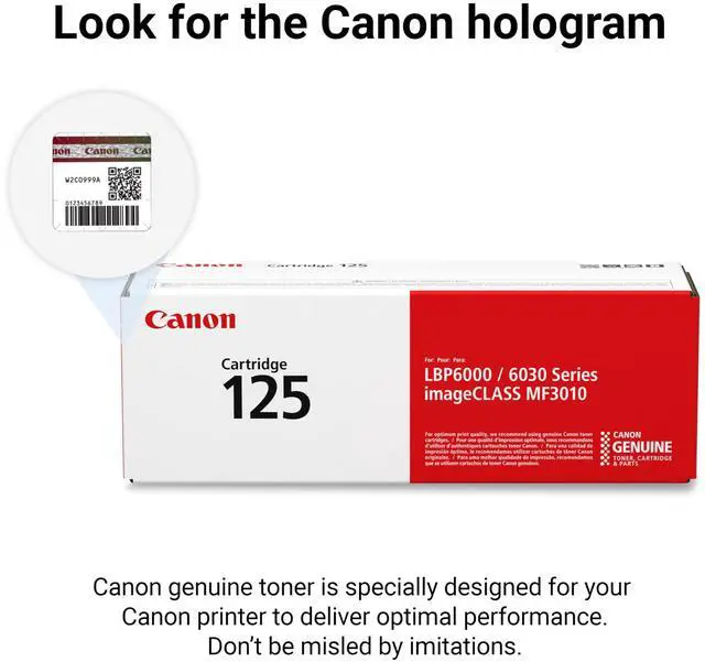 Alt view image 5 of 6 - Genuine 125 Black Toner Cartridge Compatible with MF3010, MF3010 VP, LBP6000, LBP6030w