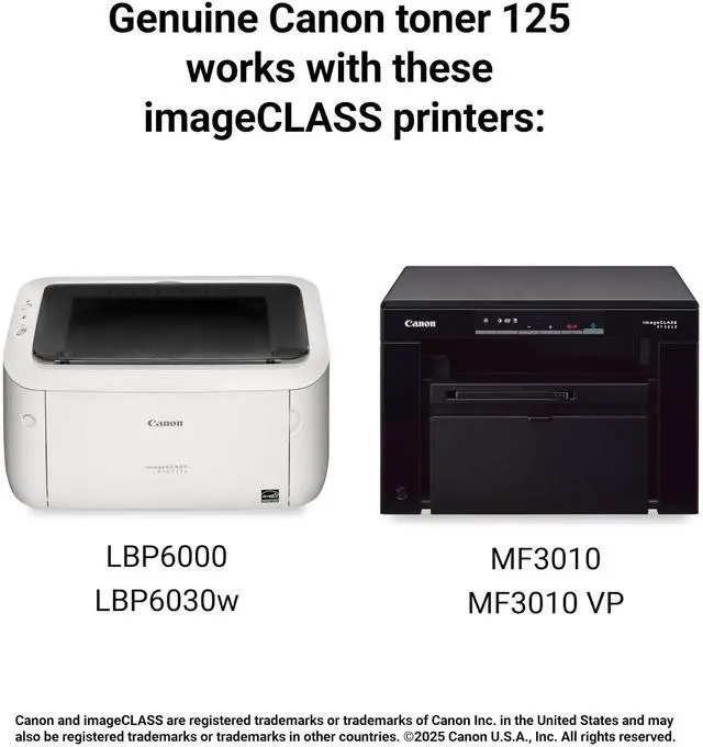 Alt view image 6 of 6 - Genuine 125 Black Toner Cartridge Compatible with MF3010, MF3010 VP, LBP6000, LBP6030w