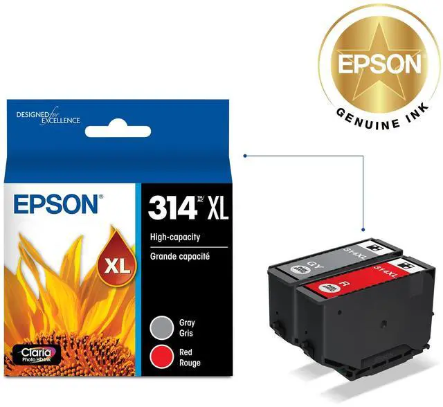 Alt view image 2 of 6 - 314 Claria Photo HD Ink High Capacity (T314XL922-S) Works with Expression XP-15000 Gray/red