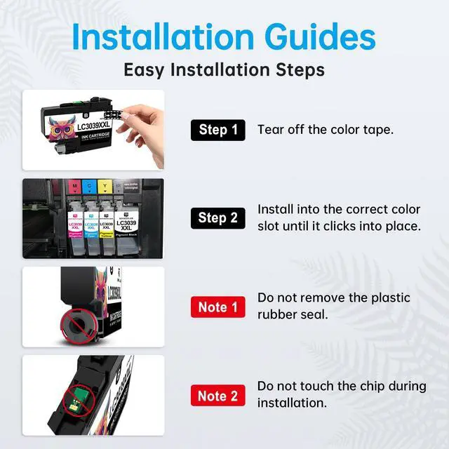 Alt view image 5 of 7 - LC3039 BK/C/M/Y XXL Ink Cartridges, Extra High Yield Compatible for Brother LC3037 LC3039XXL Work for MFC-J5945DW MFC-J5845DW MFC-J6545DW MFC-J6945DW Printer 4-Pack