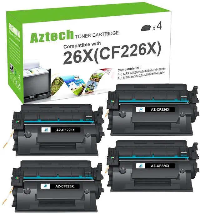 Main image of 26X CF226X Toner Cartridge for HP Printer 26A CF226A M402n MFP M426fdw | Compatible for HP 26X CF226X for HP LaserJet Pro M402n M402dw M402dn Pro MFP M426fdw M426fdn M426dw Printer (Black 4-Pack)