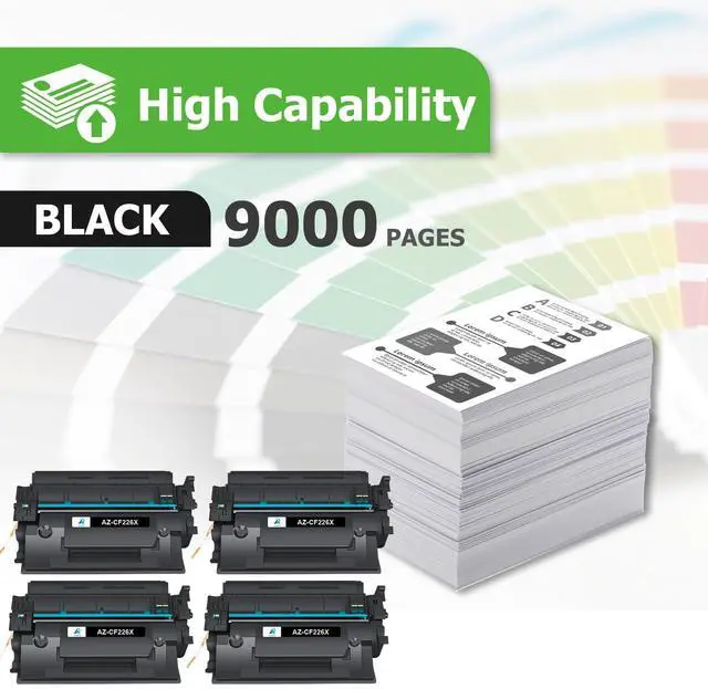 Alt view image 2 of 7 - 26X CF226X Toner Cartridge for HP Printer 26A CF226A M402n MFP M426fdw | Compatible for HP 26X CF226X for HP LaserJet Pro M402n M402dw M402dn Pro MFP M426fdw M426fdn M426dw Printer (Black 4-Pack)