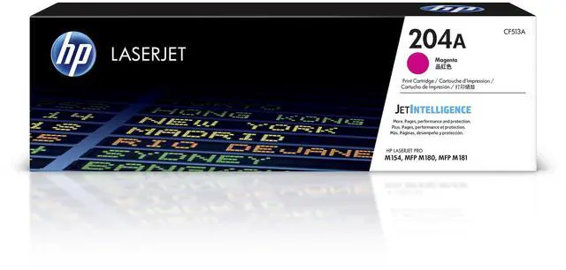 Main image of 204A Magenta Toner Cartridge | Works Color LaserJet Pro M154 Series, Color LaserJet Pro MFP M180, M181 Series | CF513A