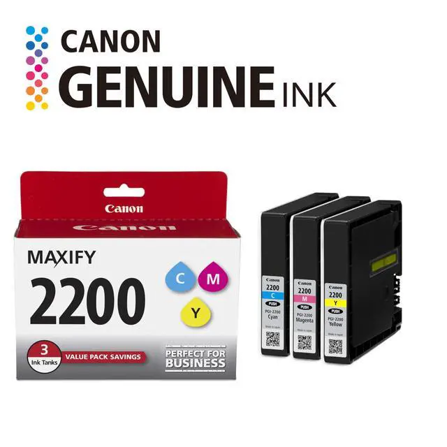 Alt view image 2 of 7 - PGI-2200 Genuine Three Color Multi Pack, Compatible with IB4120, MB5120, MB5420, IB4020, MB5020, and MB5320 (Optional) Printers