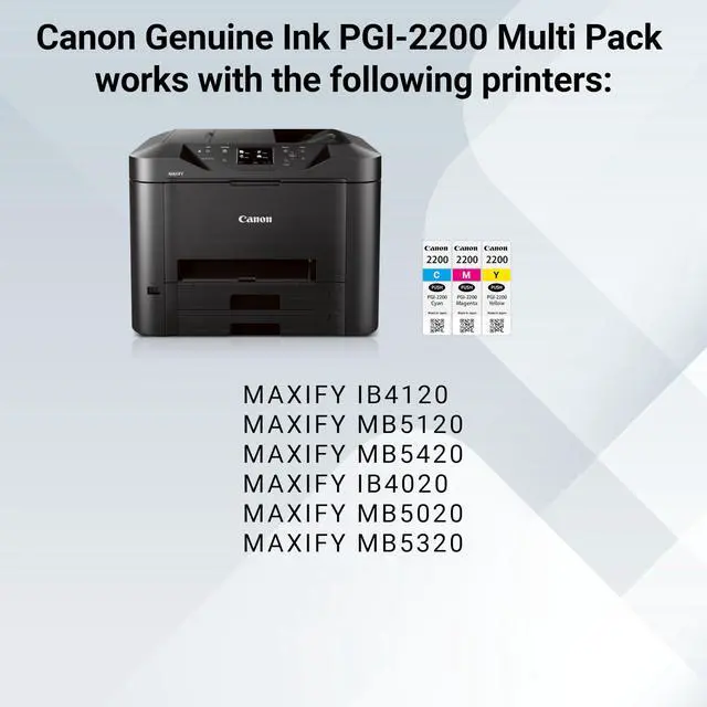 Alt view image 6 of 7 - PGI-2200 Genuine Three Color Multi Pack, Compatible with IB4120, MB5120, MB5420, IB4020, MB5020, and MB5320 (Optional) Printers