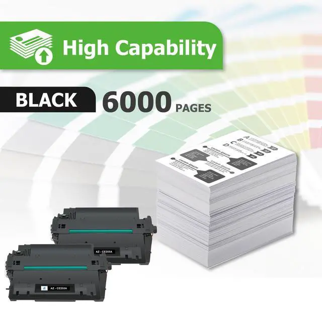 Alt view image 2 of 7 - CE255A 55A Black Toner Cartridge for HP 55X CE255X P3015 M521dn 2 Pack | Compatible for HP 55A CE255A LaserJet P3015 for P3011 P3015d P3015x P3015dn P3016 Pro 500 MFP M521dn M521dw M521 Printer