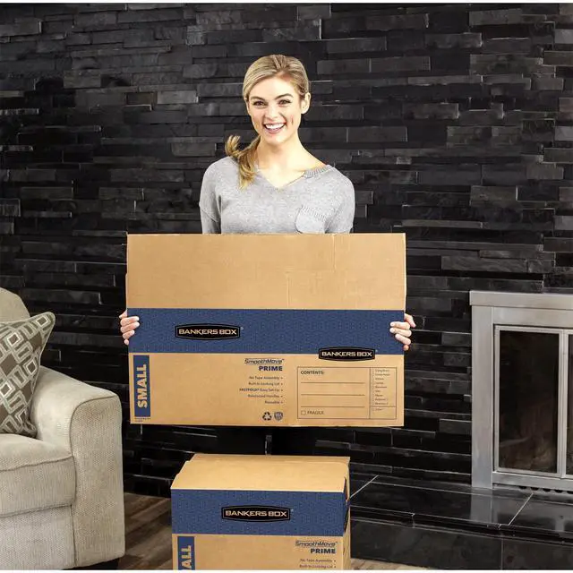 Alt view image 2 of 7 - 10-Pack Small Prime HD Moving Boxes with Reinforced Handles | Upgrade moving day with Prime boxes featuring attached lids, strong handles, and fast setup