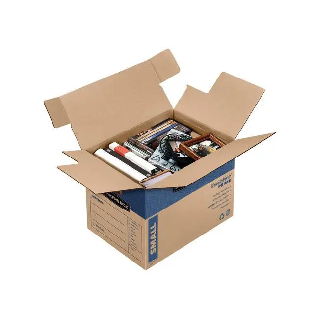 Alt view image 4 of 7 - 10-Pack Small Prime HD Moving Boxes with Reinforced Handles | Upgrade moving day with Prime boxes featuring attached lids, strong handles, and fast setup