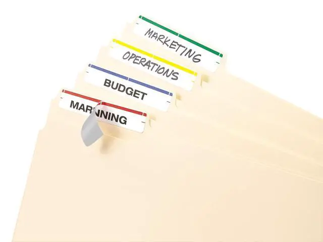 Alt view image 3 of 7 - File Folder Labels on 4" x 6" Sheets, Permanent Adhesive, Assorted Colors, 2/3" x 3-7/16", 4,536 Labels, Pack of 18 (5215)