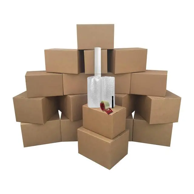 Alt view image 2 of 6 - Basic Moving Boxes Kit #1, 1 to 2 Bedroom Kit, 18 Boxes | Small Spaces Moving Kit, Bubble Roll, Tape, Packing Paper, Packaging & Storage Boxes