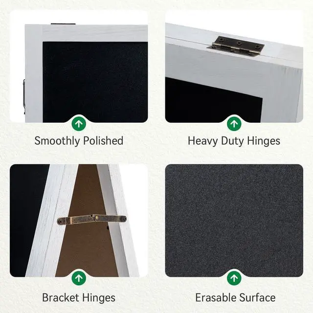 Alt view image 3 of 7 - A Frame Chalkboard Signs, 40"x20" Extra Large Chalk Board, White | Double-sided, Large Writing Area, Foldable Design, Lightweight Easy to Move and Set Up, Great for Bar Wedding and School