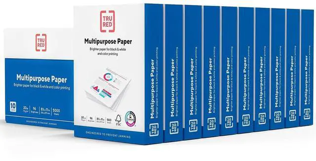 Main image of Multipurpose Paper 8.5 x 11 Inch 20 lb 96 Bright White, 10 Reams Carton | 10 Reams Carton