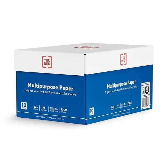 Alt view image 3 of 7 - Multipurpose Paper 8.5 x 11 Inch 20 lb 96 Bright White, 10 Reams Carton | 10 Reams Carton