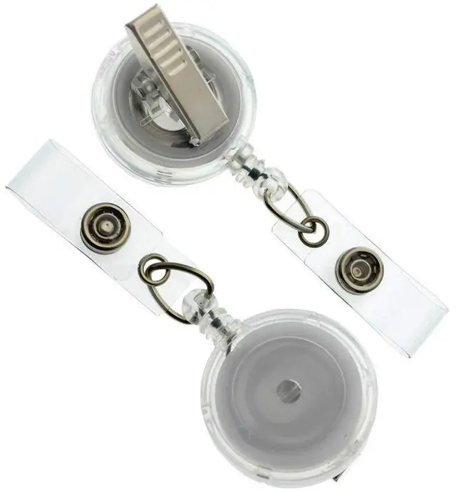 Main image of Bulk 100 Pack - Premium Clear Retractable Badge Reels with Alligator Swivel Clip on Back by (Translucent Clear)