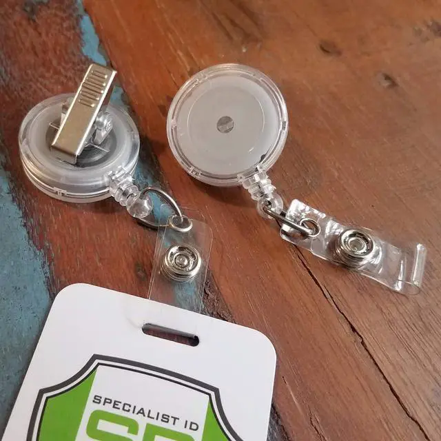 Alt view image 4 of 7 - Bulk 100 Pack - Premium Clear Retractable Badge Reels with Alligator Swivel Clip on Back by (Translucent Clear)