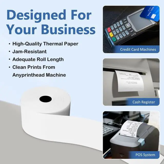 Alt view image 6 of 6 - (24 Rolls) 2 5/16" x 400' Thermal Paper Receipt Rolls, Compatible with Dresser Wayne, Gilbarco, VeriFone Ruby, Speedpass, Vista and Other POS Systems Thermal Paper BPA Free
