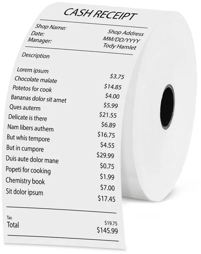 Alt view image 4 of 6 - (24 Rolls) 2 5/16" x 400' Thermal Paper Receipt Rolls, Compatible with Dresser Wayne, Gilbarco, VeriFone Ruby, Speedpass, Vista and Other POS Systems Thermal Paper BPA Free