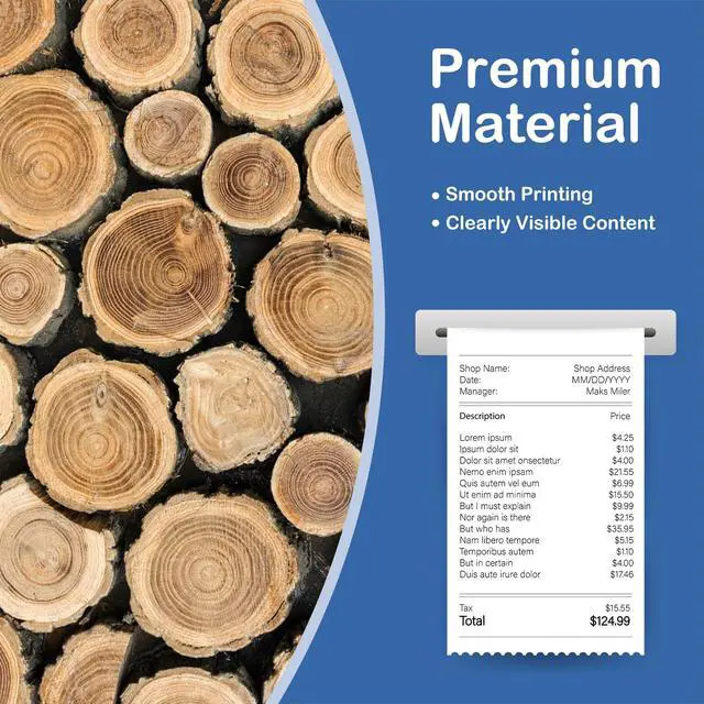 Alt view image 5 of 7 - (50 Rolls) 3" x 165' Kitchen Register Rolls,1 Ply Bond Printer Receipt Paper POS Cash Register Paper (Non Thermal Kitchen Printer Paper) for TMU200 SRP275 from