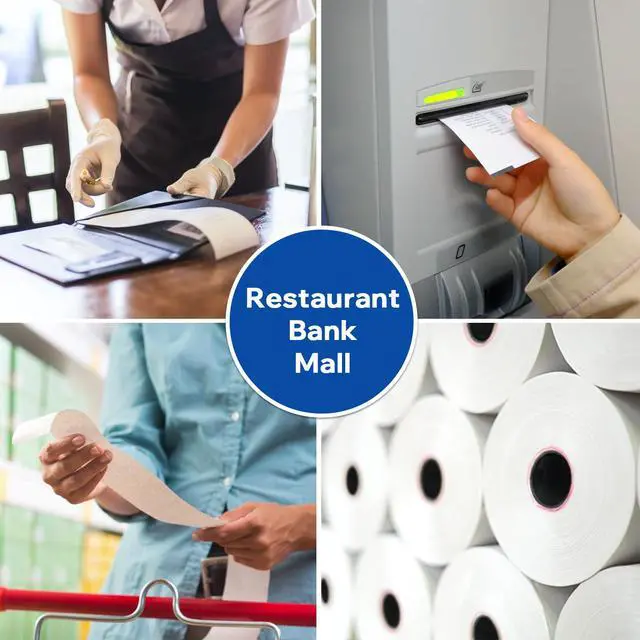 Alt view image 4 of 7 - (50 Rolls) 3" x 165' Kitchen Register Rolls,1 Ply Bond Printer Receipt Paper POS Cash Register Paper (Non Thermal Kitchen Printer Paper) for TMU200 SRP275 from