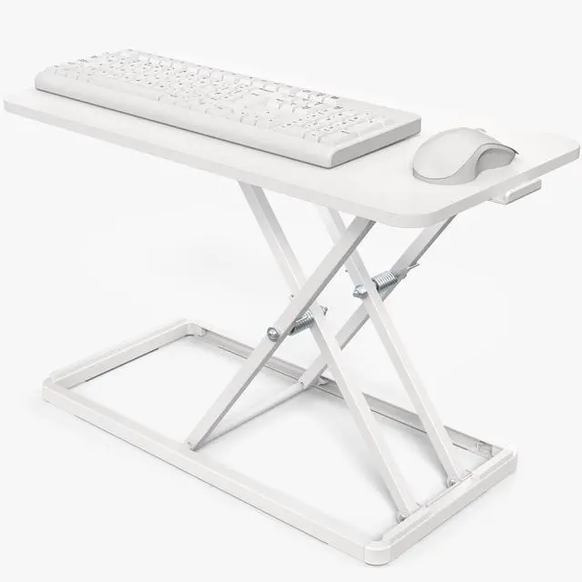 Main image of Single Top 24 inch Scissors Lift Keyboard and Mouse Riser, Height Adjustable Laptop Desk, For Ergonomic Sit Stand Workstations, White, DESK-V024AW