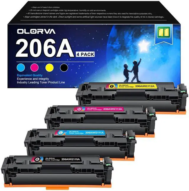 Main image of 206A Compatible wiht HP 206A Toner Cartridge 4 Pack MFP M283fdw | Replacement for HP 206A 206X Compatible with HP Color LaserJet Pro MFP M283fdw M283cdw M255dw Color Pro M283 M255 Series