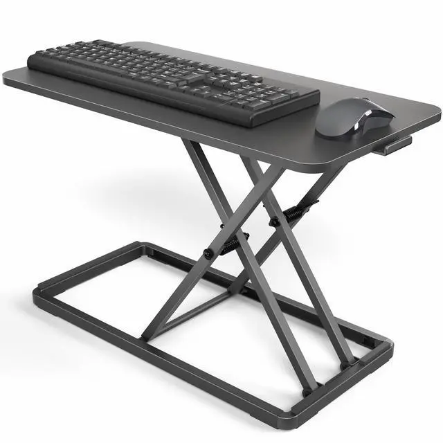 Main image of Single Top 24 inch Scissors Lift Keyboard and Mouse Riser, Height Adjustable Laptop Desk, For Ergonomic Sit Stand Workstations, Black, DESK-V024A