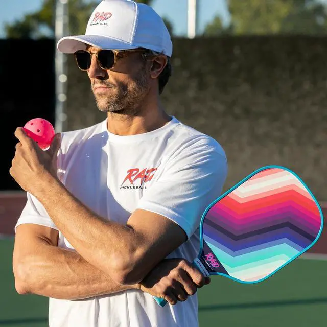 Alt view image 5 of 5 - RAD Pickleball Paddle USAPA Approved Pickleball Racket Fiberglass Surface with Spin Grit Tech Carbon Fiber Pickleball Paddle for Power & Control Indoor & Outdoor