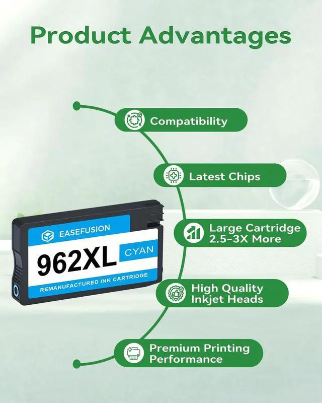 Alt view image 4 of 7 - 962XL Ink Cartridges Combo Pack Replacement for HP 962 HP 962XL Ink | Compatible with HP Officejet Pro 9015e 9018e 9025e 9012e 9015 9010 9012 9018 9020 9025 Printers for HP Ink 962XL (4 Pack)