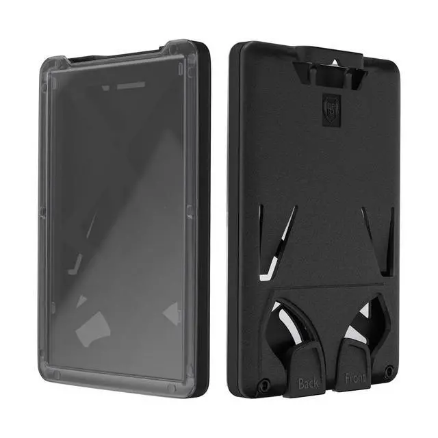 Alt view image 3 of 7 - Bulk 20 Pack - 3 Card Badge Holder Up to Three ID Badges - Heavy Duty Vertical Hard Plastic Case for Multiple Cards - Polycarbonate - Tactical CAC, Smart & Swipe I'd Holders by (Black)