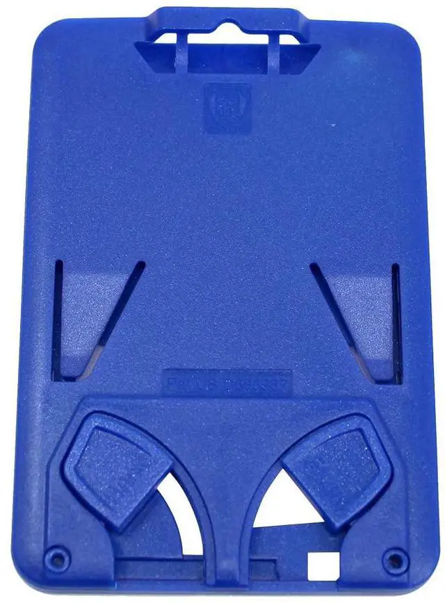 Alt view image 4 of 5 - Bulk 20 Pack - 3 Card Badge Holder Up to THREE I'D Badges - Heavy Duty Vertical Rigid Hard Plastic Case for Multiple Cards - Polycarbonate - Tactical CAC, Smart & Swipe Holders by (Blue)