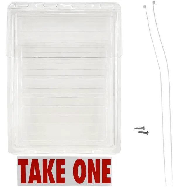 Alt view image 2 of 7 - Calendars and More, Inc. Outdoor Real Estate Brochure Holder Clear PETE Plastic Take-One Box with Snap-Shut Lid Holds Up to 200 Flyers or Brochures (6)