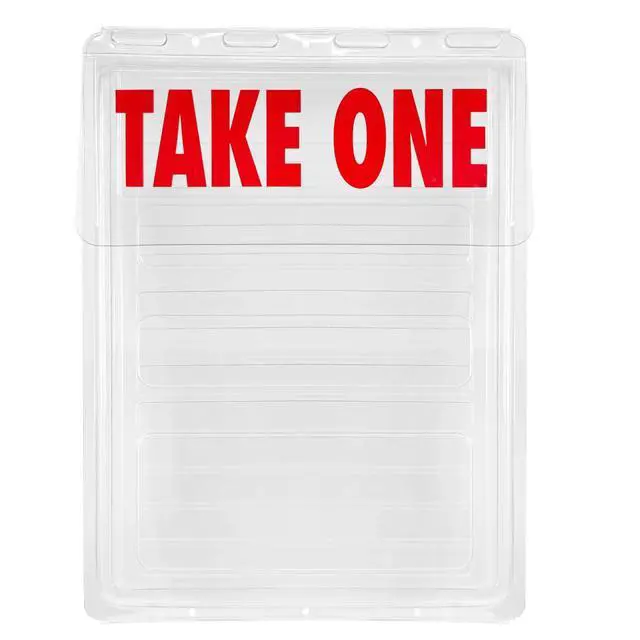 Alt view image 3 of 7 - Calendars and More, Inc. Outdoor Real Estate Brochure Holder Clear PETE Plastic Take-One Box with Snap-Shut Lid Holds Up to 200 Flyers or Brochures (6)
