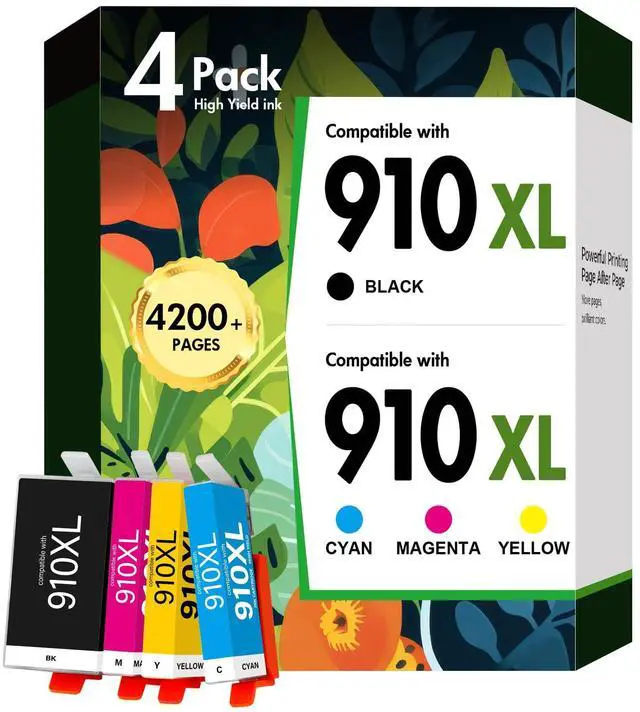 Main image of 910XL 910 8020 Ink Cartridges Black and Color Combo Pack for HP Printers | Compatible for HP910XL Ink Cartridges for HP Printer OfficeJet Pro 8010 8025 8030 8035 8028 8022 8018 Series (4 Pack)