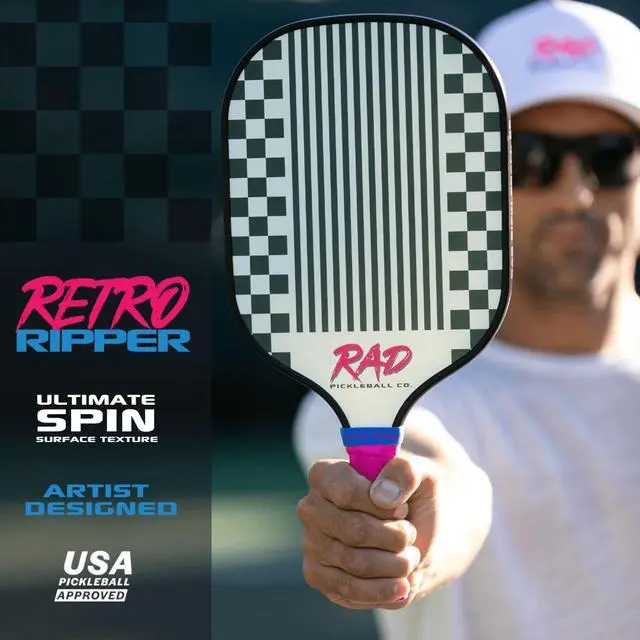 Alt view image 7 of 7 - RAD Pickleball Paddle USAPA Approved Pickleball Racket Fiberglass Surface with Spin Grit Tech Carbon Fiber Pickleball Paddle for Power & Control Indoor & Outdoor