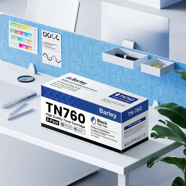 Alt view image 7 of 7 - TN760 TN-760 Toner Cartridge Compatible TN760 High Yield Black Toner Cartridge Replacement for Brother TN760 TN-760 MFC-L2710DW MFC-L2750DW DCP-L2550DW Toner Printer (2-Pack)