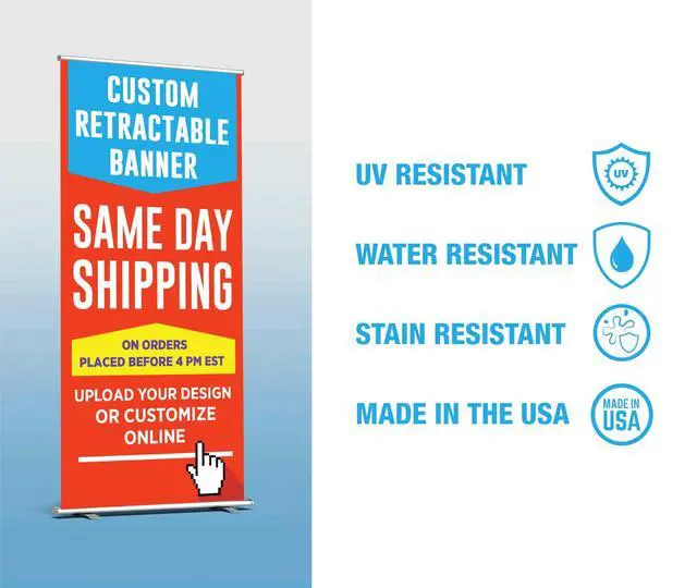 Alt view image 2 of 7 - Custom Retractable Banner with Aluminum Frame - Portable, Durable & Easy Setup - For Events, Promotion & Advertising (Silver Stand, 33"x81")