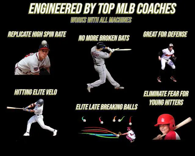 Alt view image 3 of 5 - Pitching Machine Batting Practice Balls - Baseball & Softball Sized w/Raised Seams & Exact Baseball/Softball Look & Feel. Sting Free Batting Machine Balls
