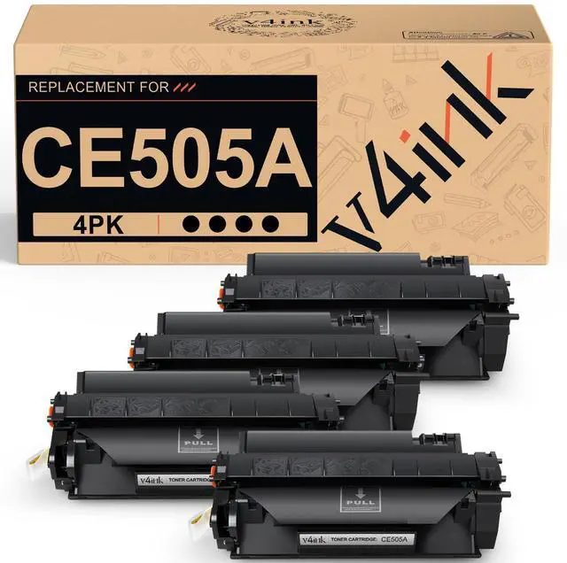 Main image of CE505A Toner Compatible for HP 05A Toner Cartridge 4-Pack Black Ink | Replacement for P2035 P2035N P2055DN P2055 P2055D P2055X P2030 M401A M401N M401D M401DN M401DNE M401DW M425DN M425DW Printer