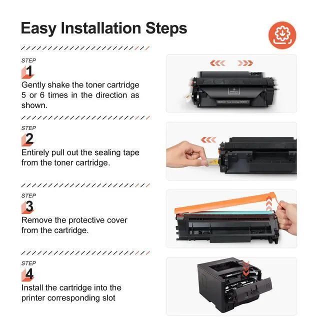 Alt view image 5 of 6 - CE505A Toner Compatible for HP 05A Toner Cartridge 4-Pack Black Ink | Replacement for P2035 P2035N P2055DN P2055 P2055D P2055X P2030 M401A M401N M401D M401DN M401DNE M401DW M425DN M425DW Printer